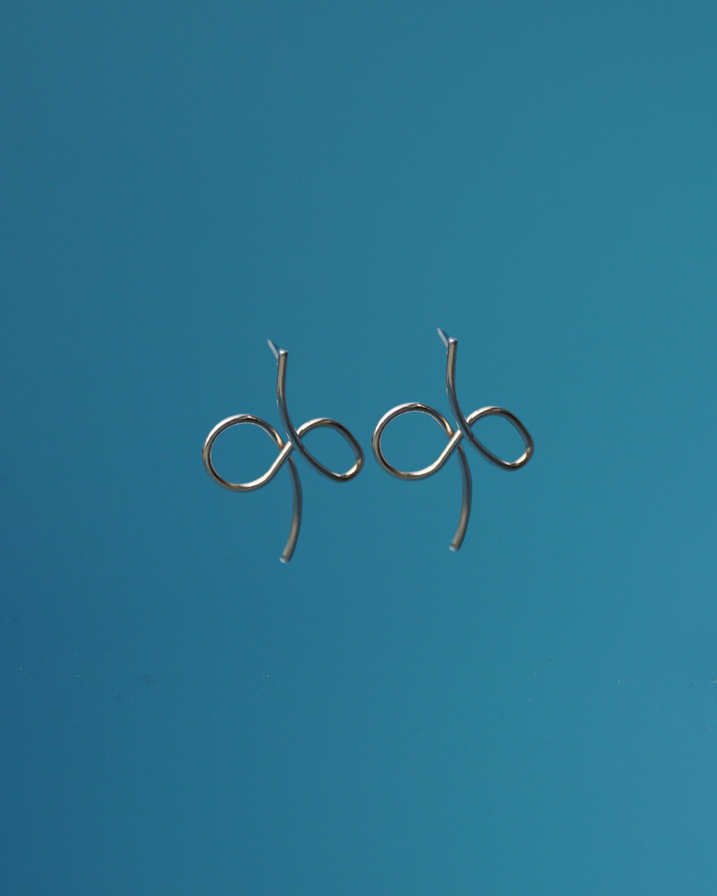 Silver Wire Infinity Earrings - Minimalist Sculptural Studs