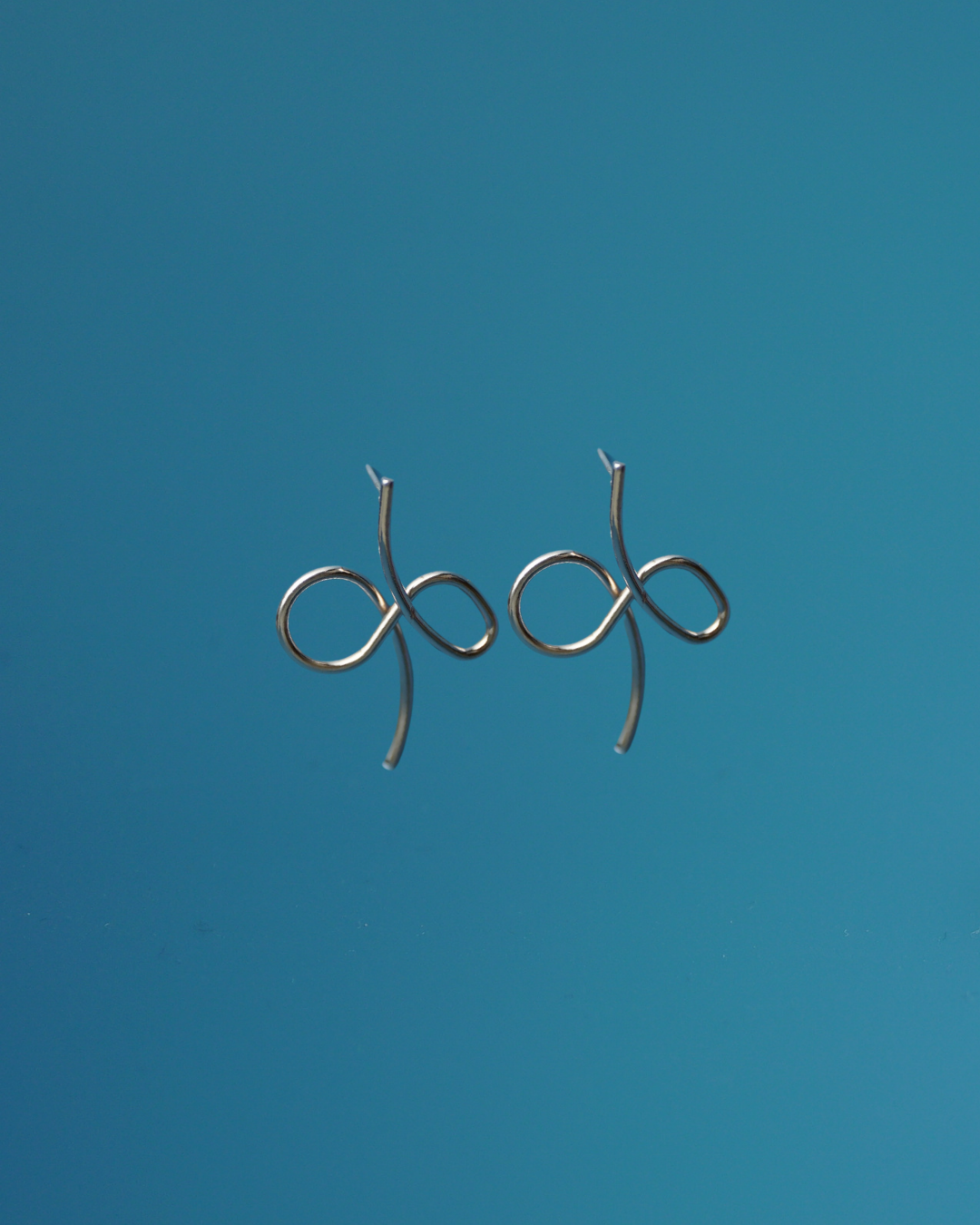 Silver Wire Infinity Earrings - Minimalist Sculptural Studs