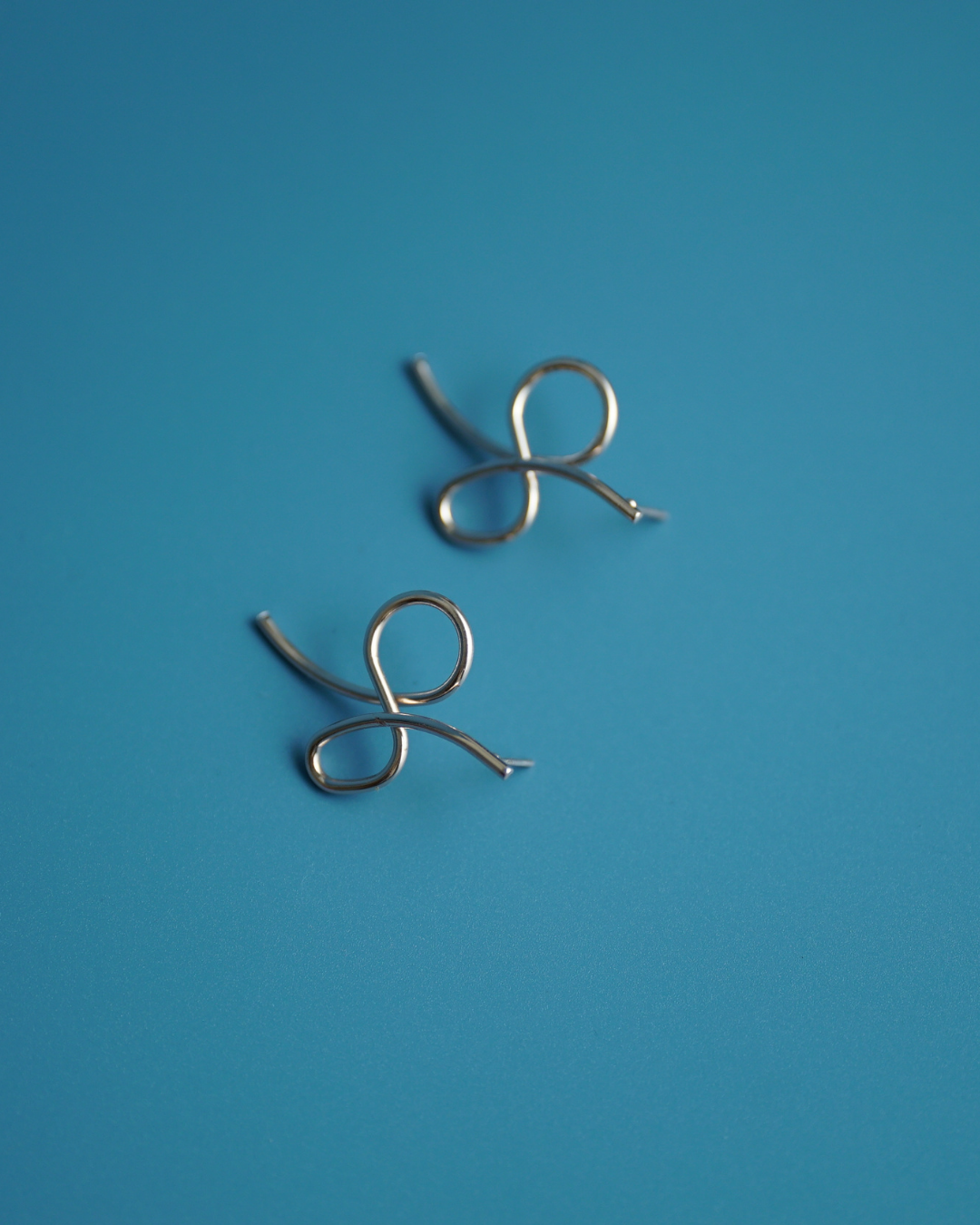 Silver Wire Infinity Earrings - Minimalist Sculptural Studs