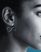 Silver Wire Infinity Earrings - Minimalist Sculptural Studs