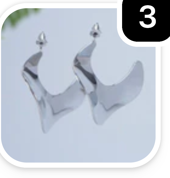 Abstract Silver Statement Earrings