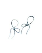 Minimalist Silver Wire Bow Earrings - Sculptural Studs