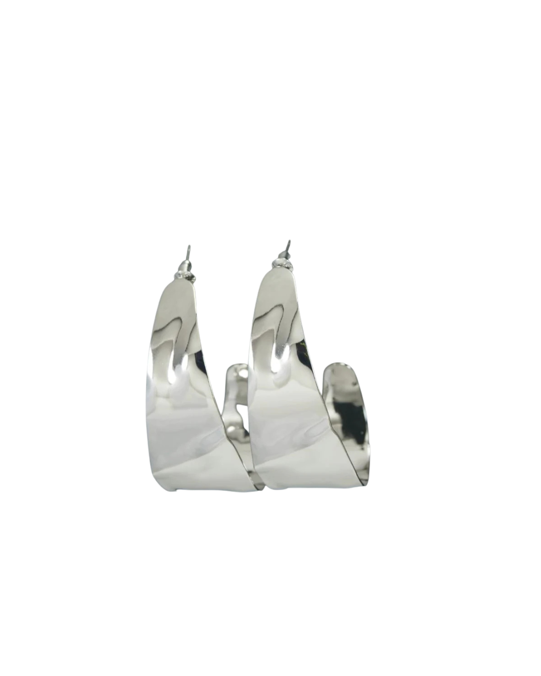 Sculptural Silver Hoops